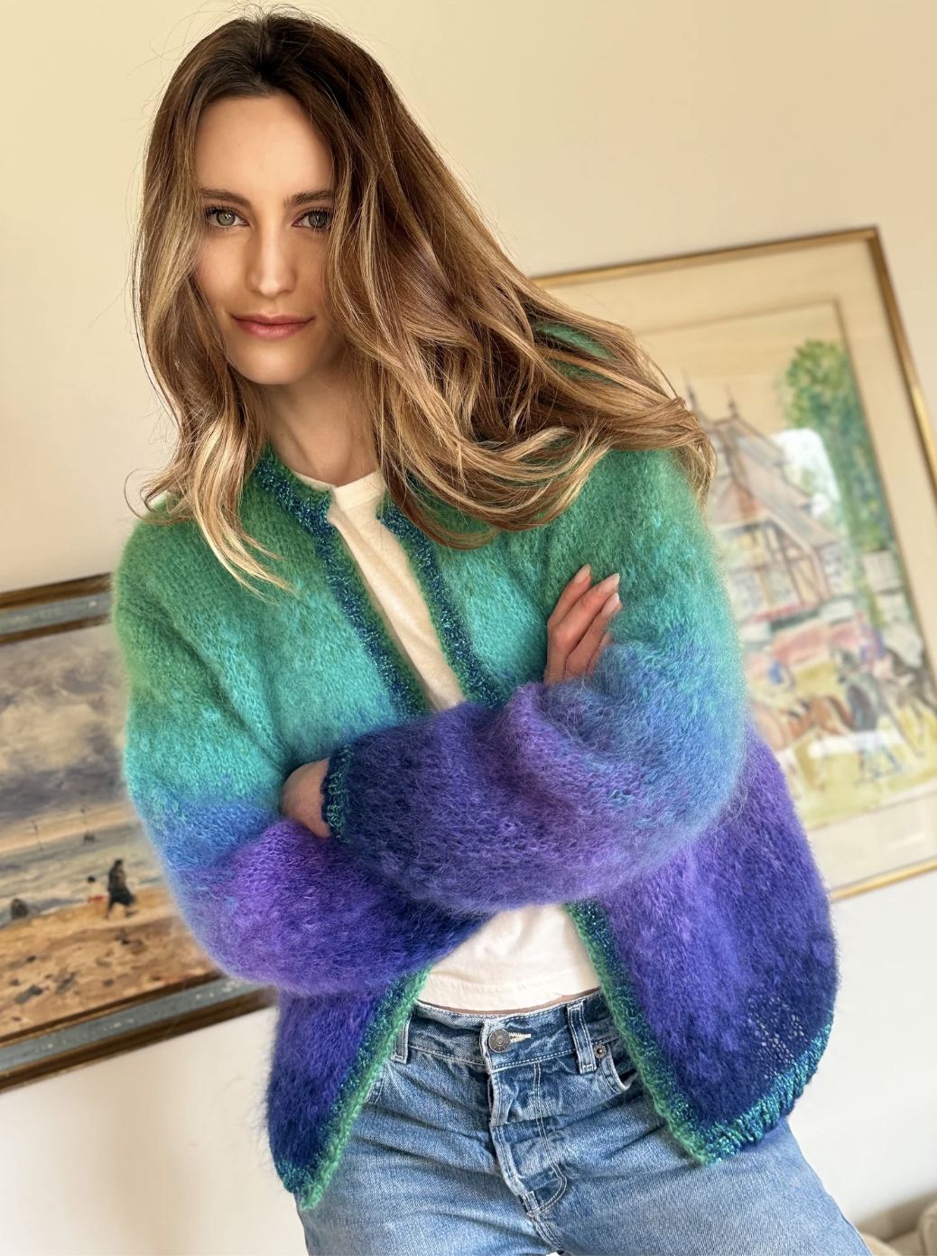 Rose Carmine Tie Dye Cardigan