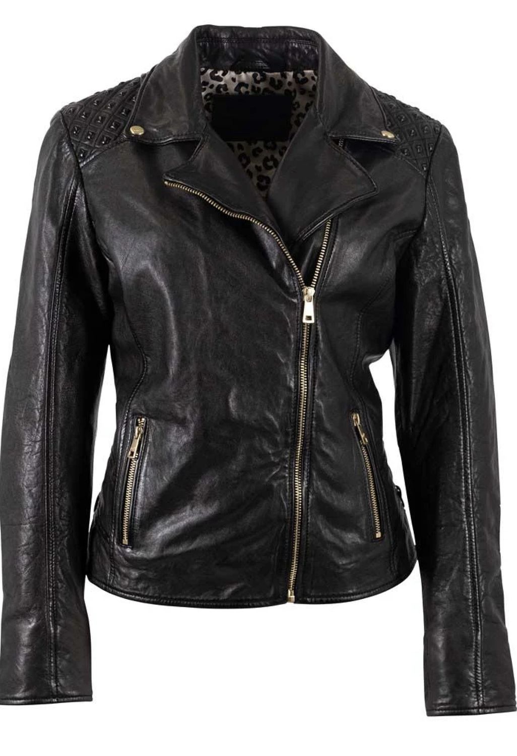 Mauritius Chlara Leather Moto Jacket, Color: Dark Brown, Size: S