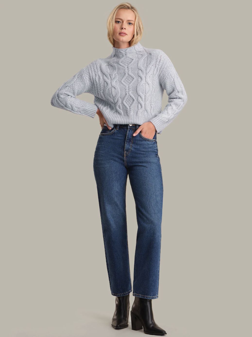 525 America Grace Cable Neck Sweater