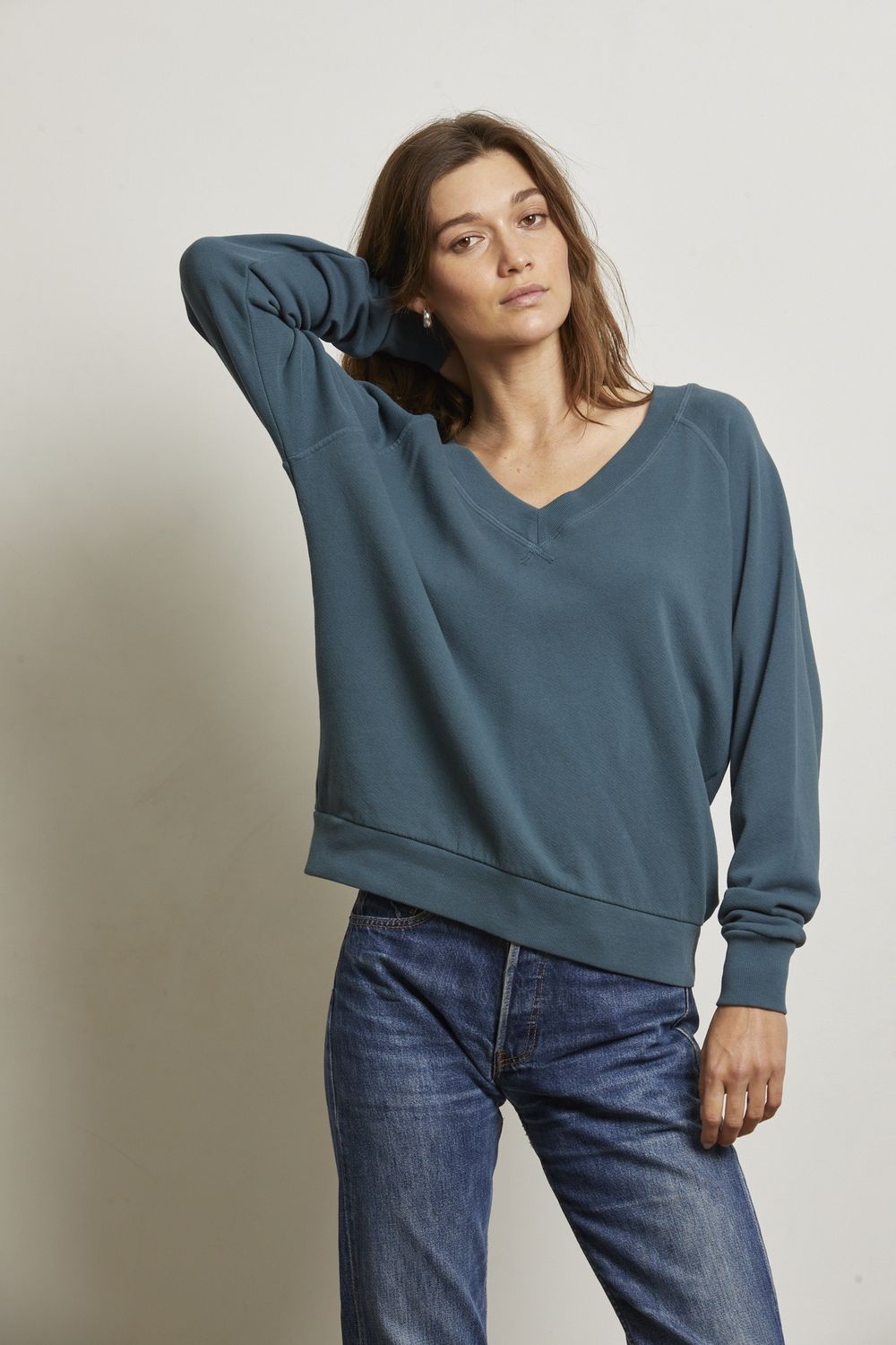 Perfect White Tee Sinead Sweatshirt in Slate, Color: SLATE, Size: XS