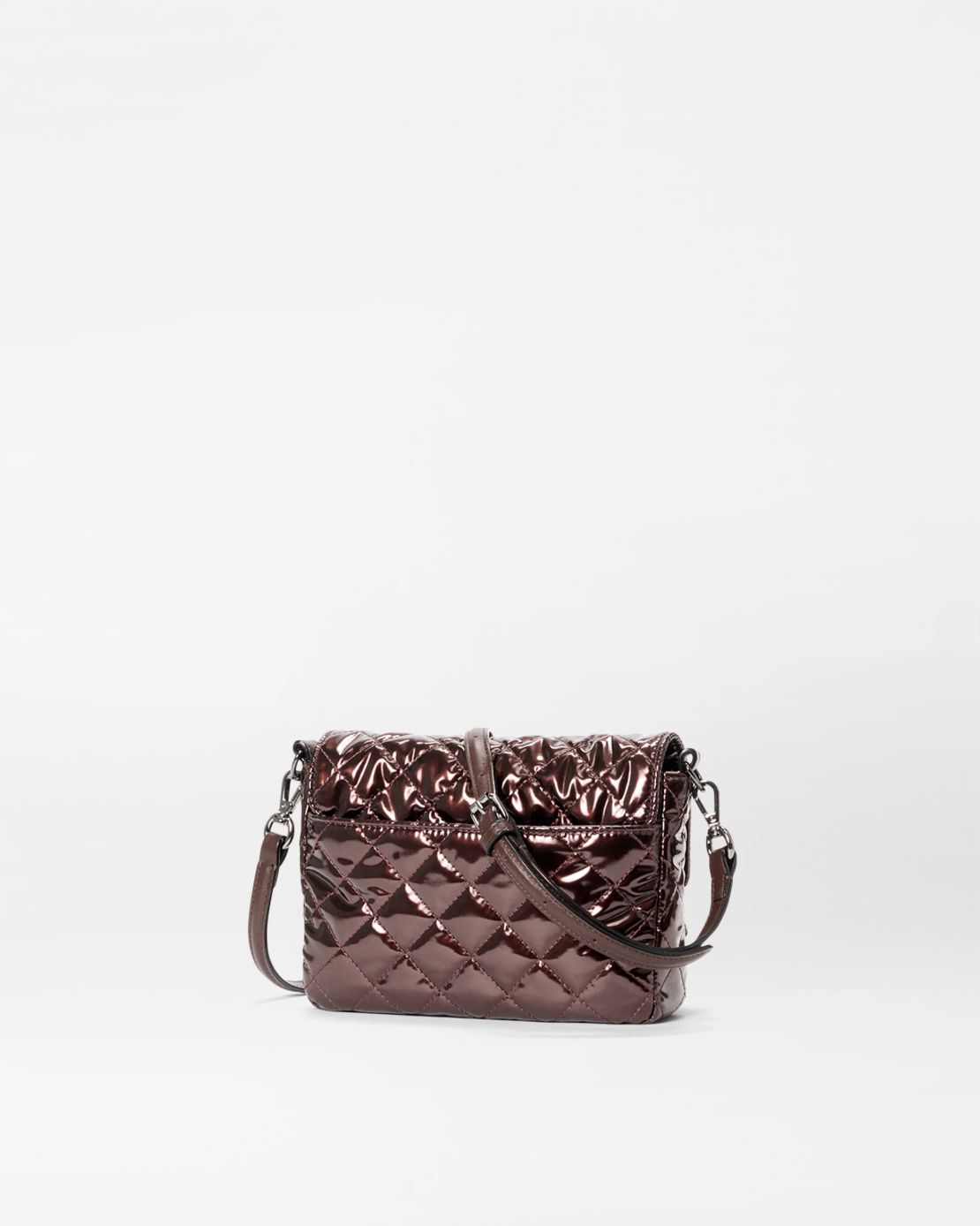 MZ Wallace Small Crosby Lock Crossbody in Bordeaux Lacquer