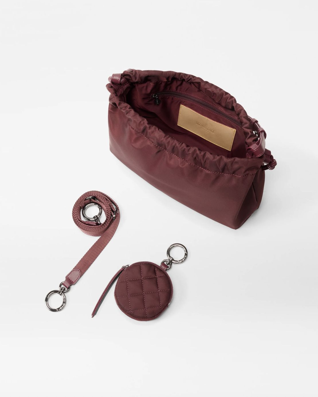 MZ Wallace Small Waverly Shoulder Bag Bordeaux