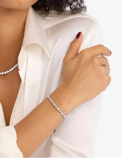 Melinda Maria Isla Tennis Bracelet in Silver