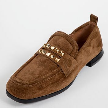 Homers Lena Suede Flat W/ Studs