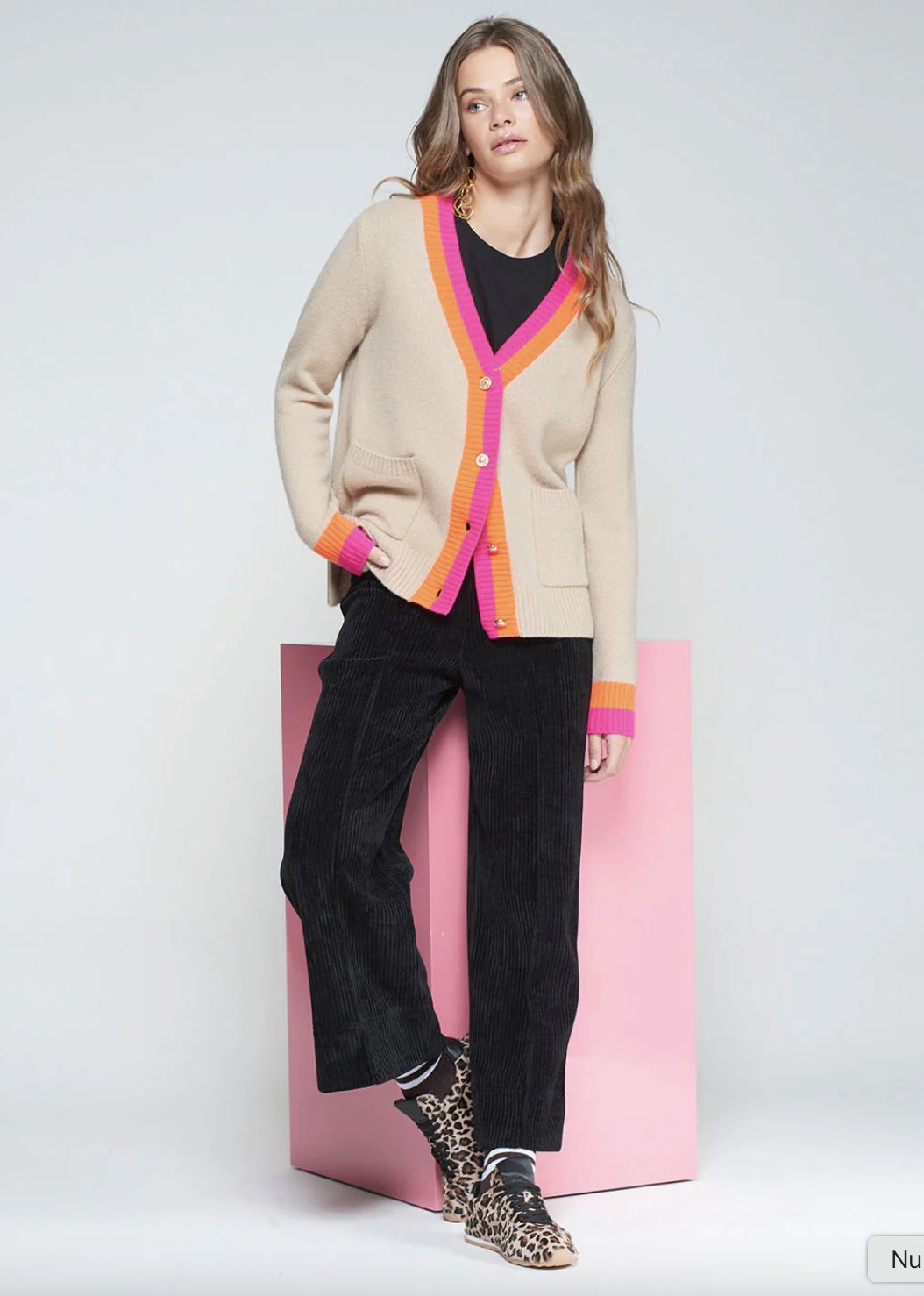 Vilagallo Varsity Stripe Cardigan