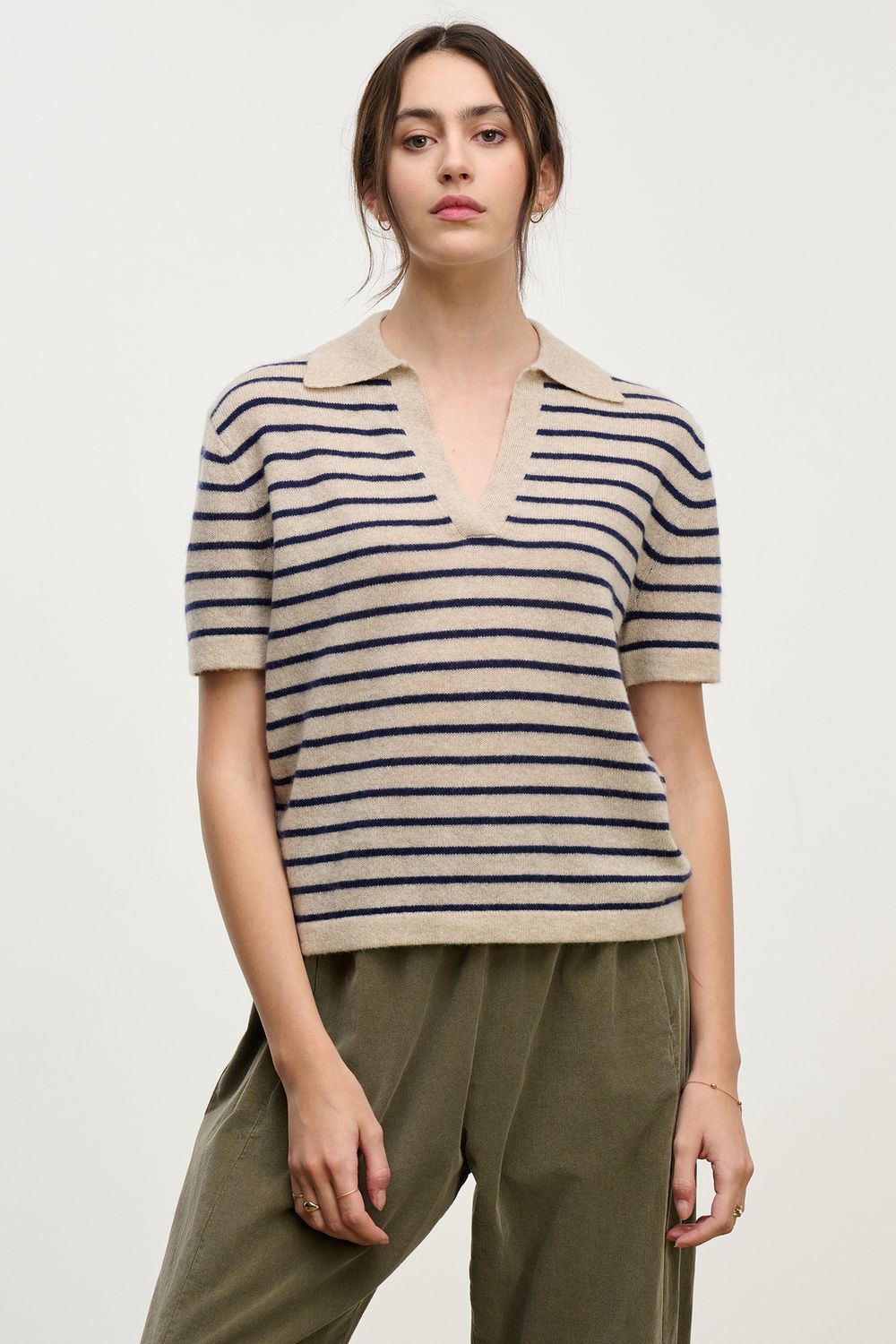 Velvet Yael Cashmere Polo Sweater