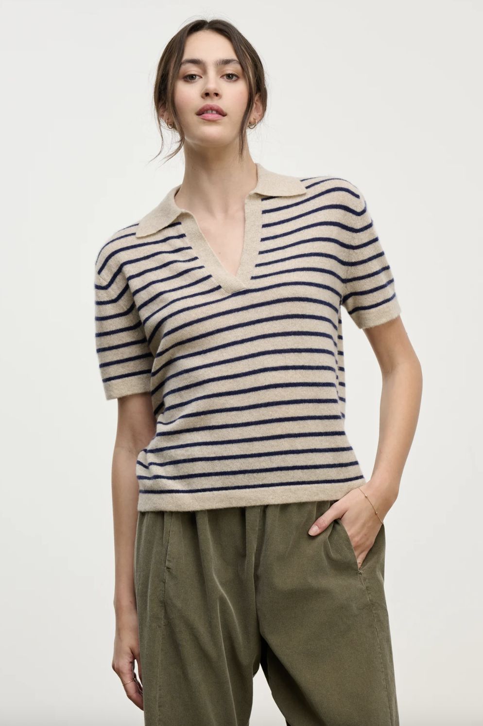 Velvet Yael Cashmere Polo Sweater