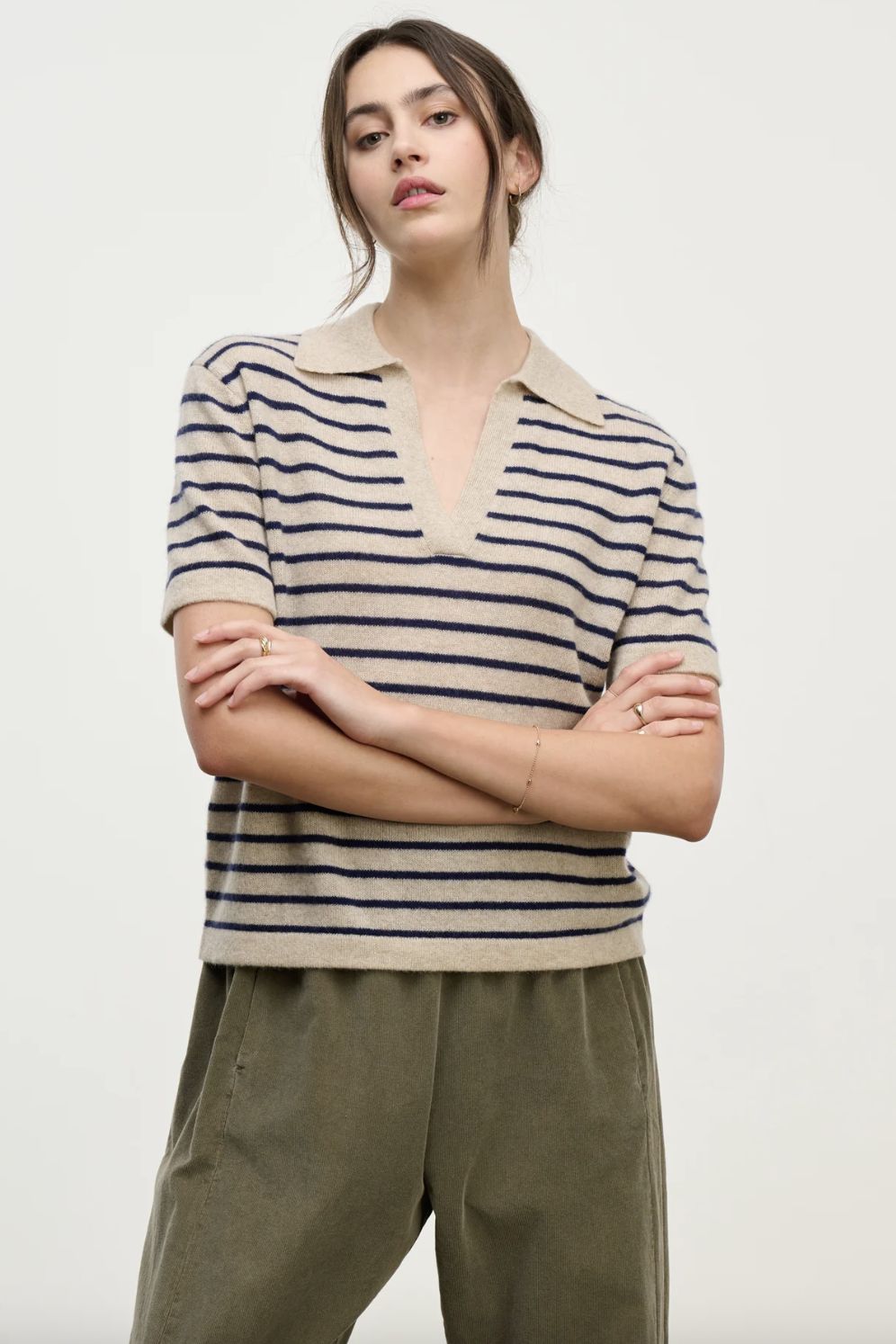 Velvet Yael Cashmere Polo Sweater