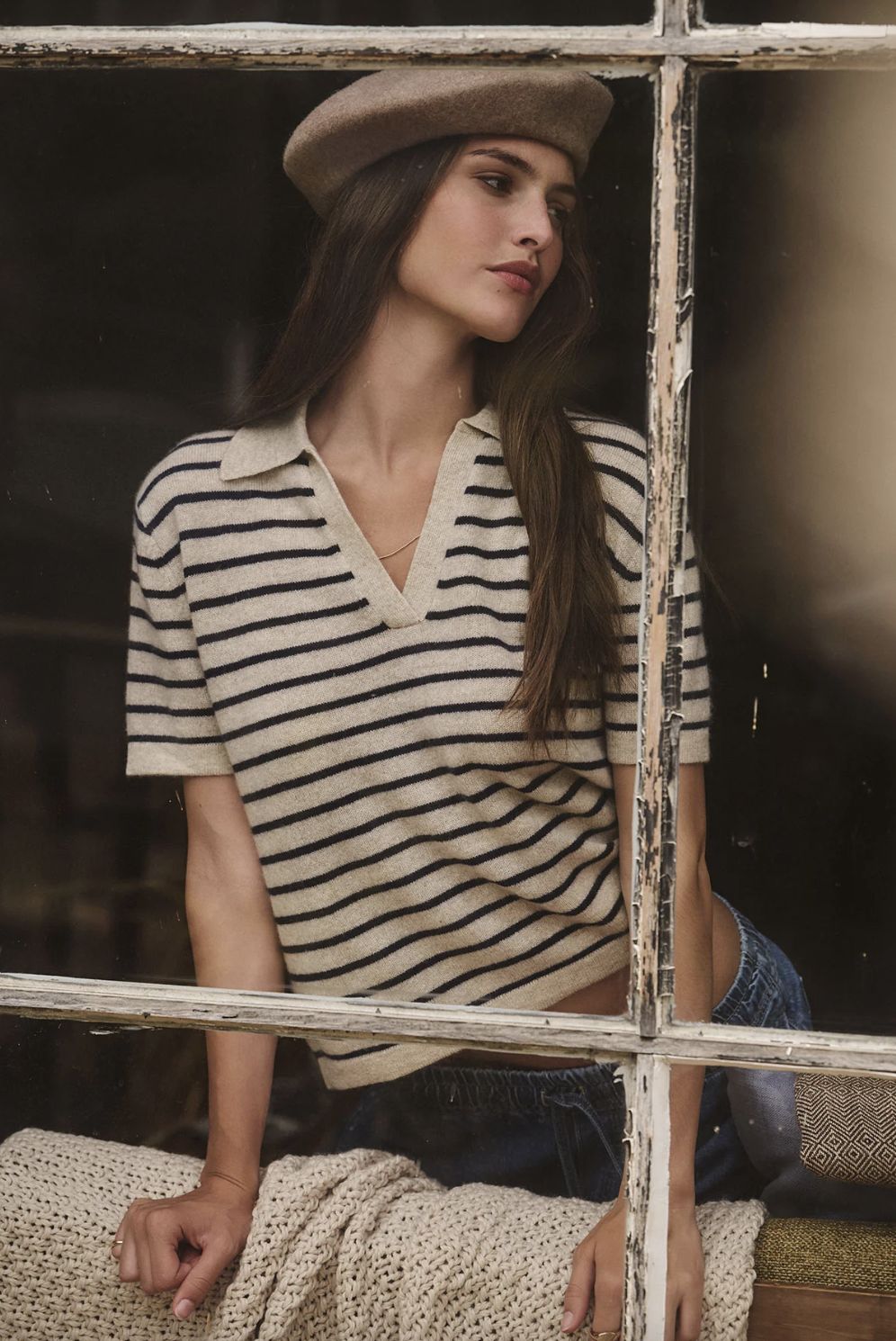 Velvet Yael Cashmere Polo Sweater