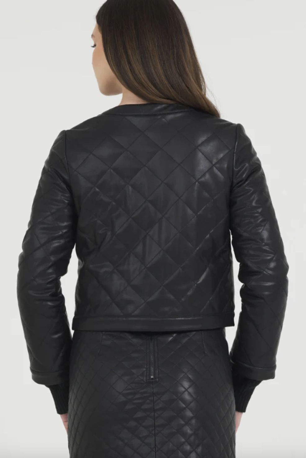 Stellah Vegan Leather Quilted Jacket