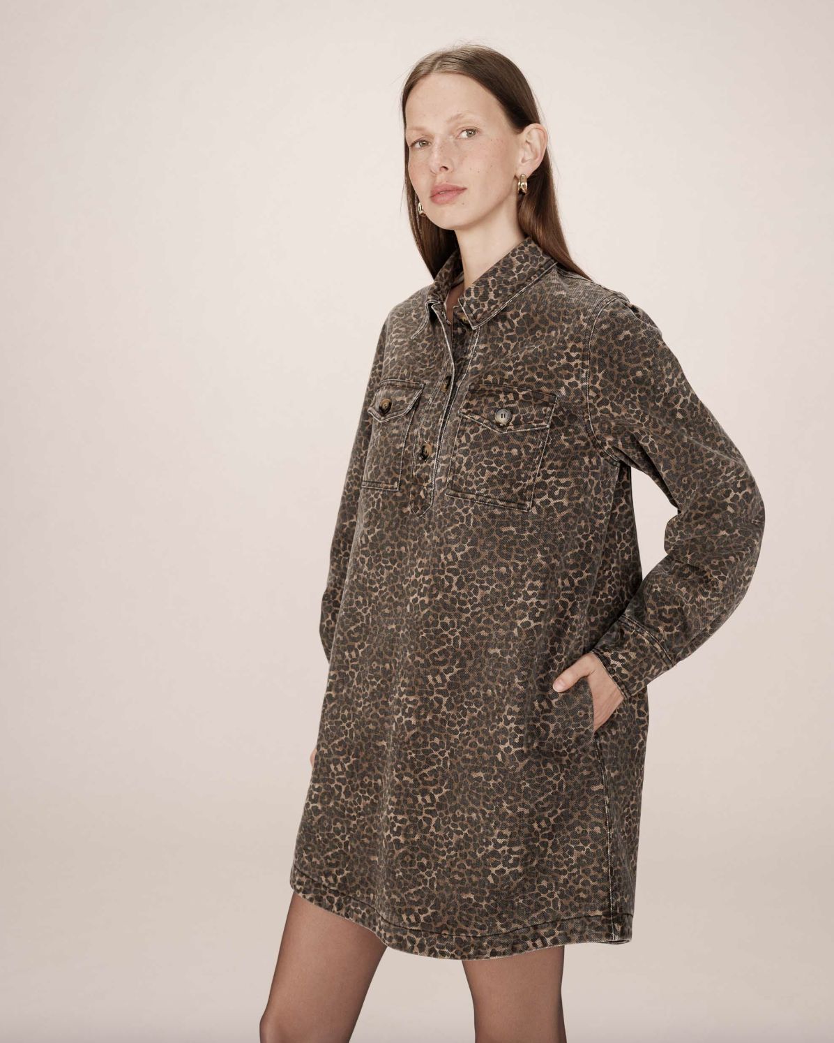 Grace &amp; Mila Sally Leopard Short Dress