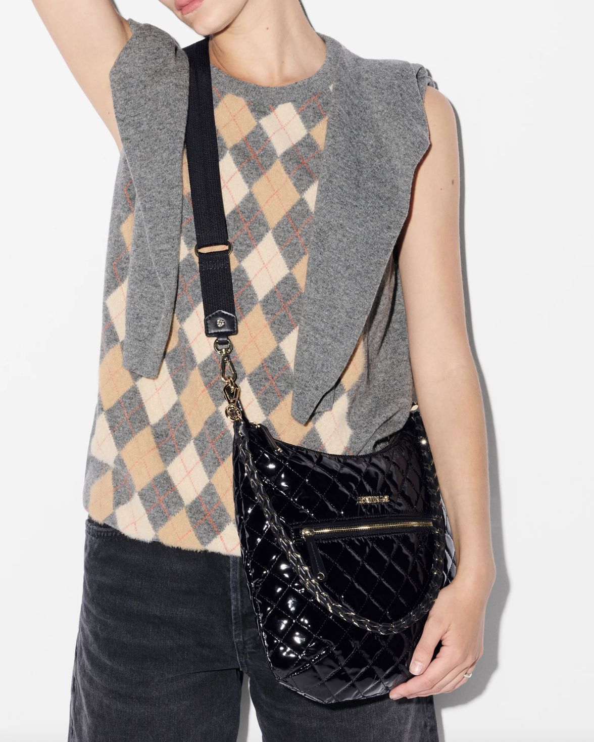 MZ Wallace Crosby Sienna in Black Lacquer