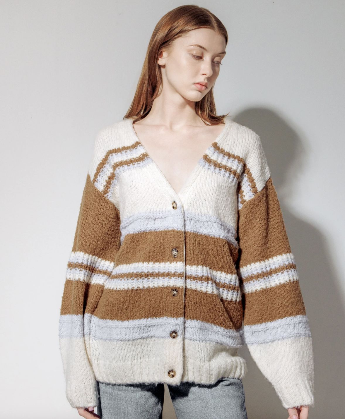 SOH Boyfriend Stripe Cardigan
