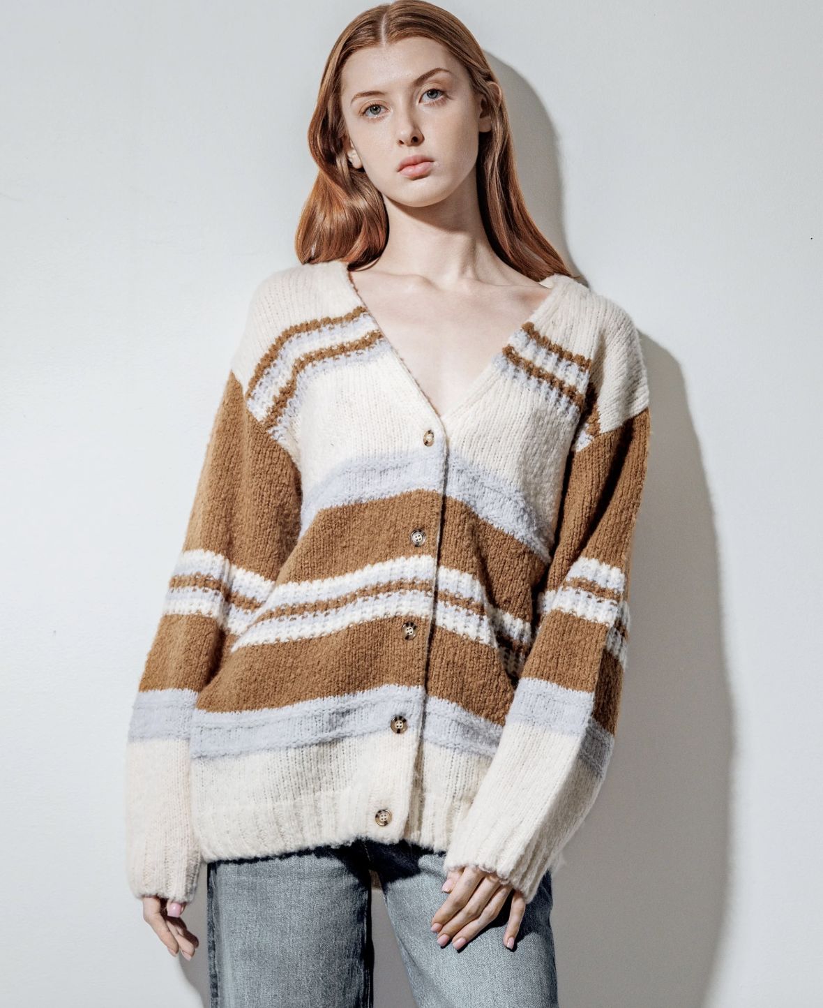 SOH Boyfriend Stripe Cardigan