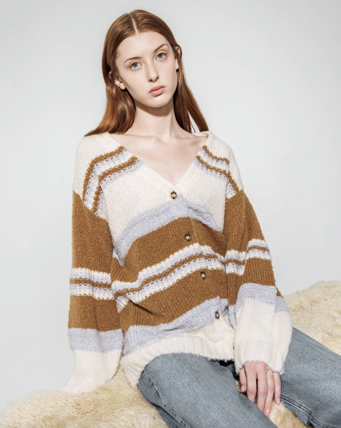 SOH Boyfriend Stripe Cardigan