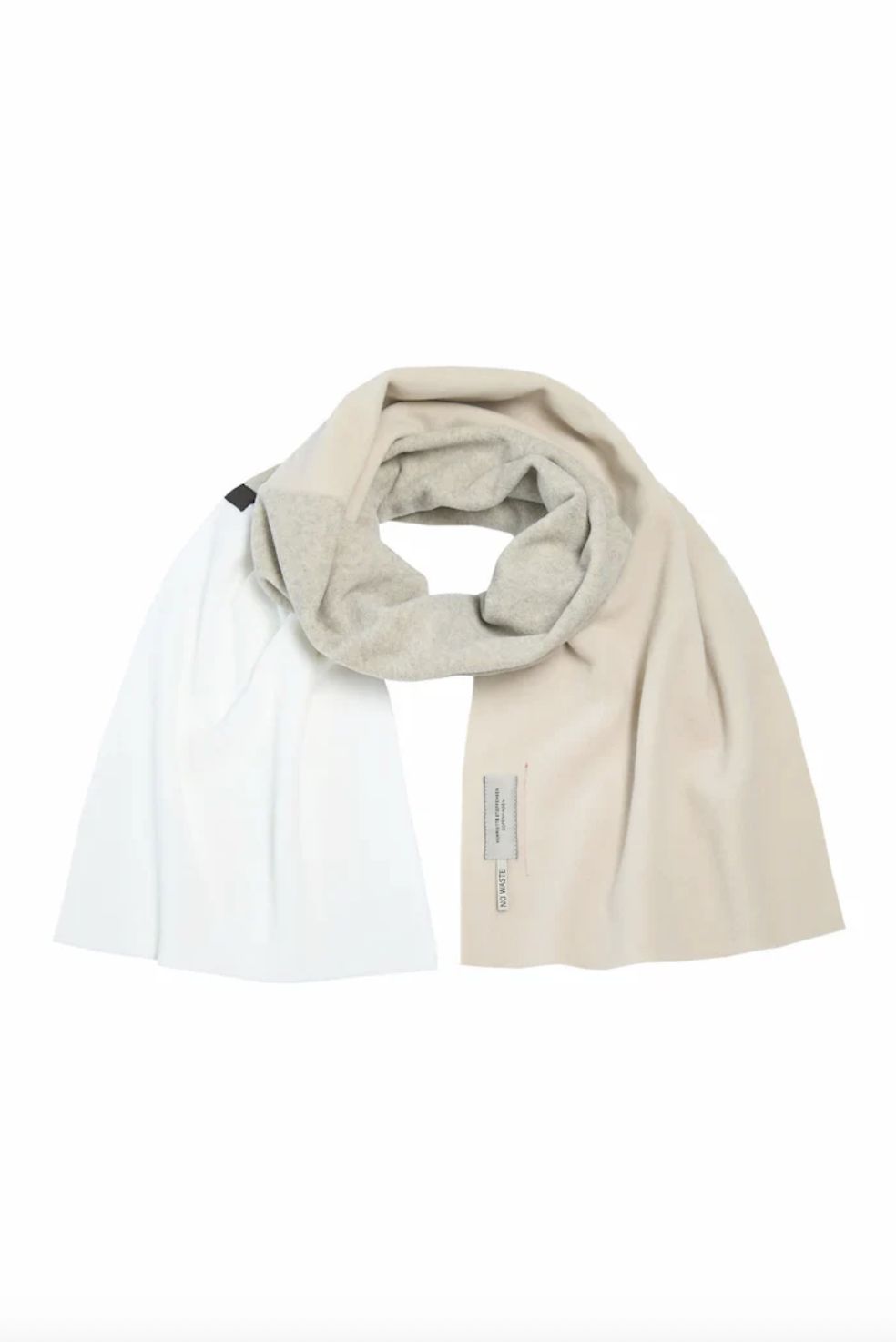 Henriette Steffensen Neutral Colorblock Fleece Scarf