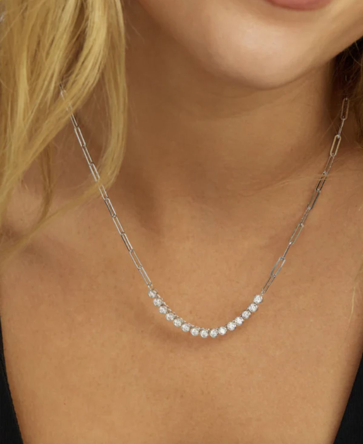 Melinda Maria Baroness Samantha Necklace in Silver