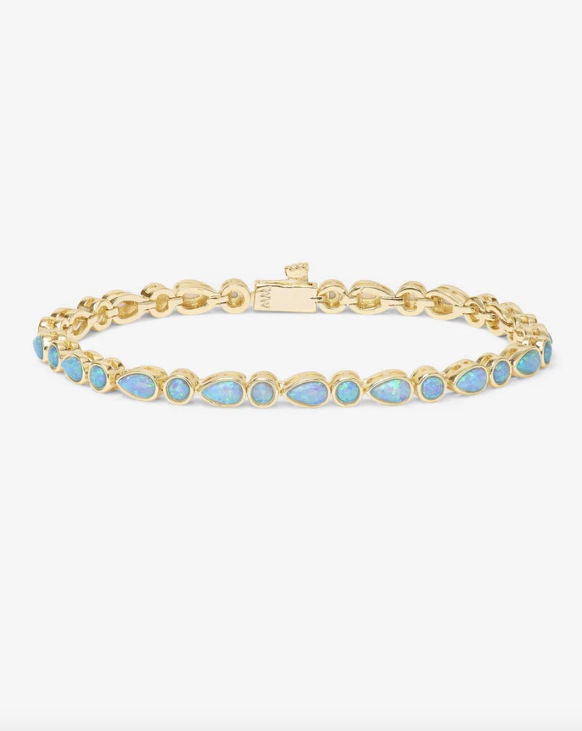 Melinda Maria Isla Blue Opal Tennis Bracelet in Gold