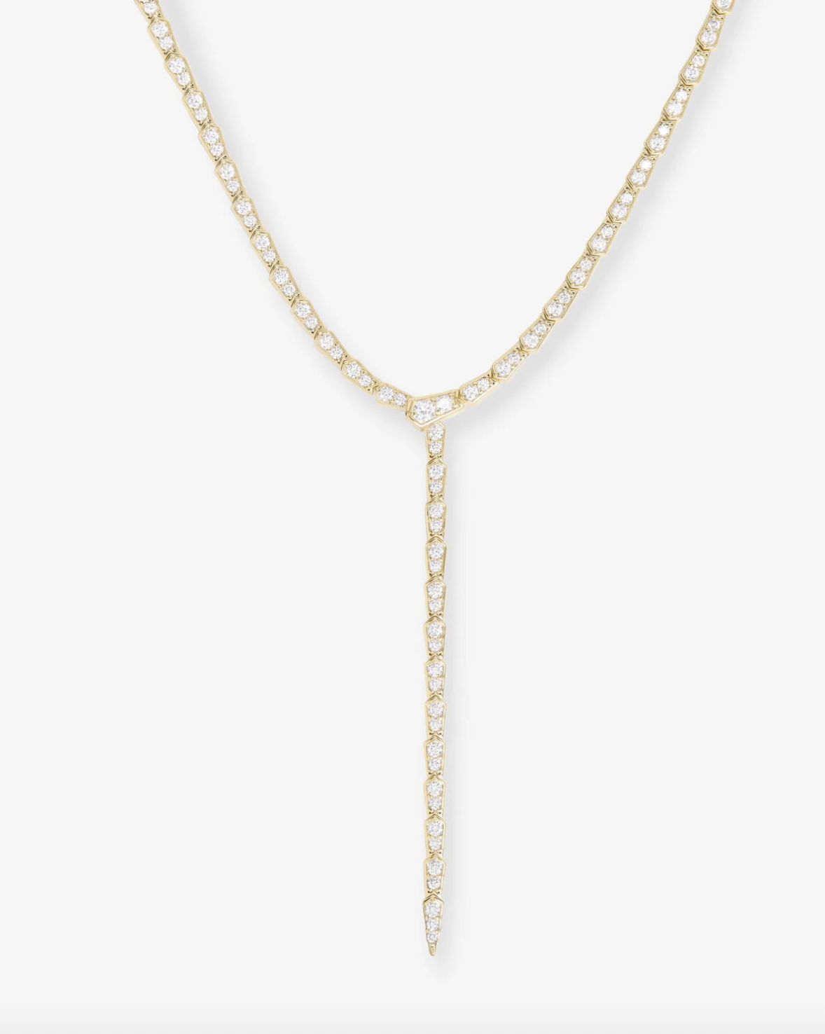 Melinda Maria Pave Serpent Lariat Necklace
