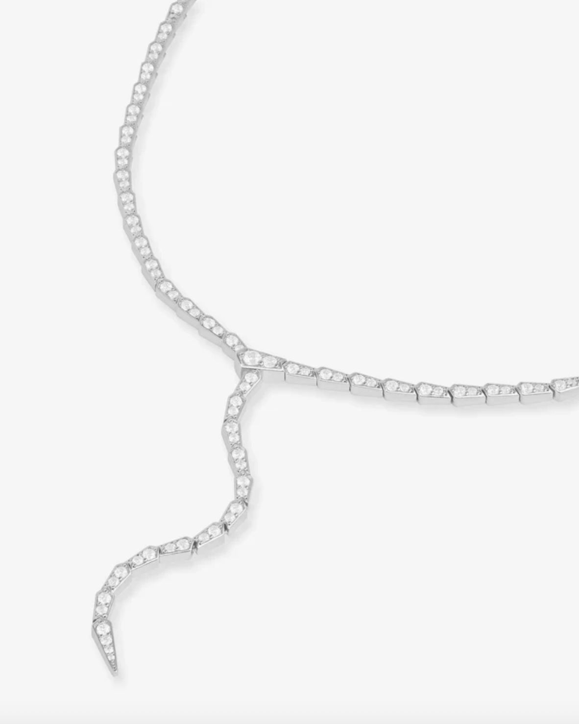 Melinda Maria Pave Serpent Lariat Necklace