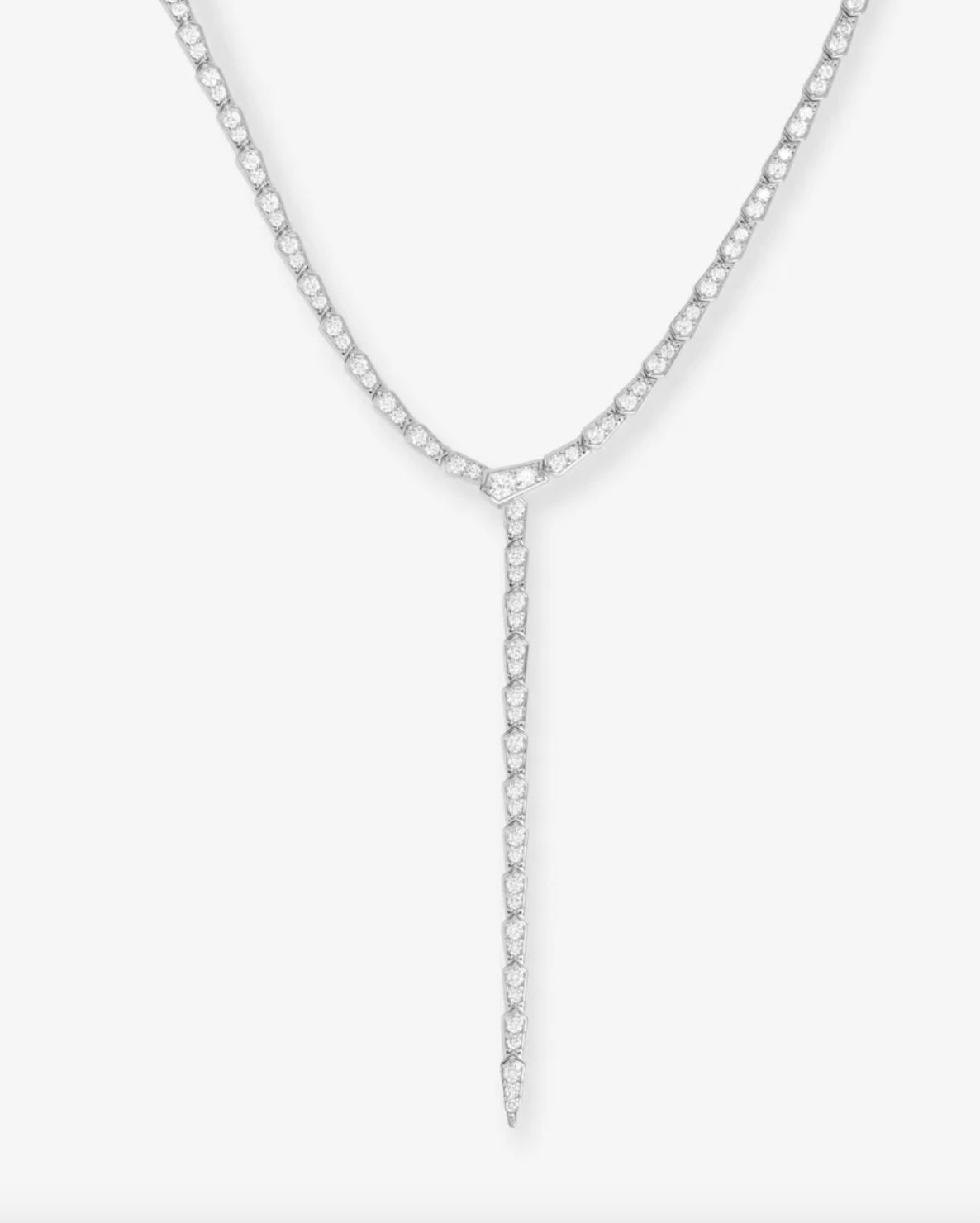 Melinda Maria Pave Serpent Lariat Necklace
