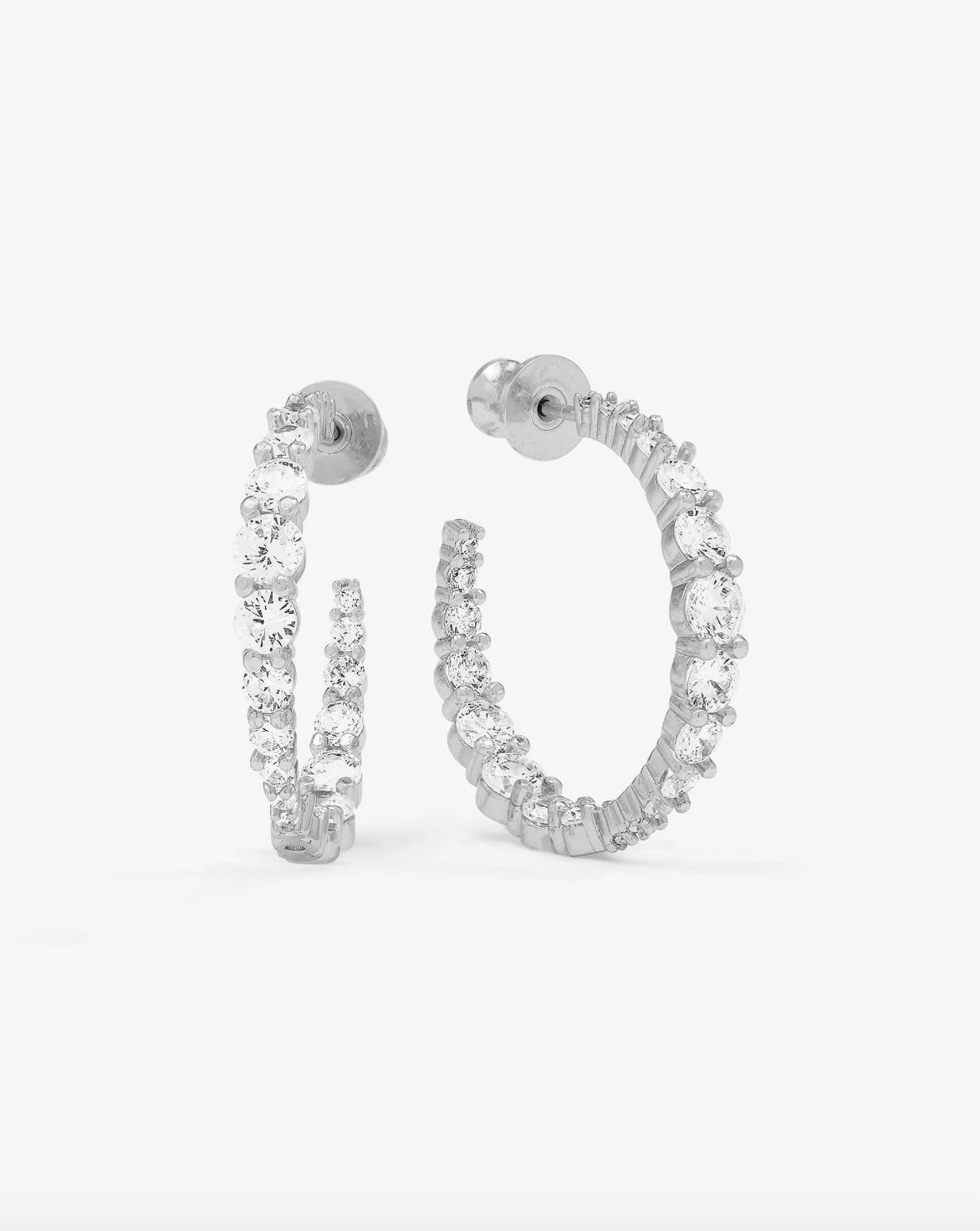 Melinda Maria Oh She Fancy Silver 1&quot; Graduated Hoops