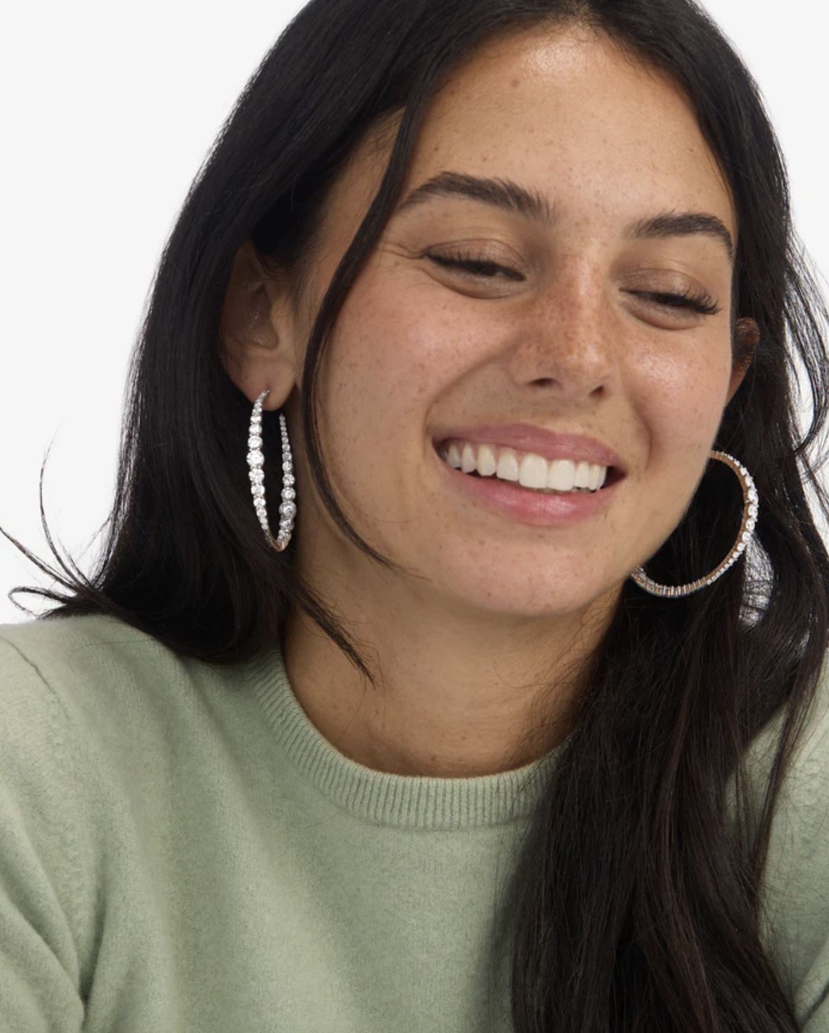 Melinda Maria Oh She Fancy Silver 2&quot; Graduated Hoops