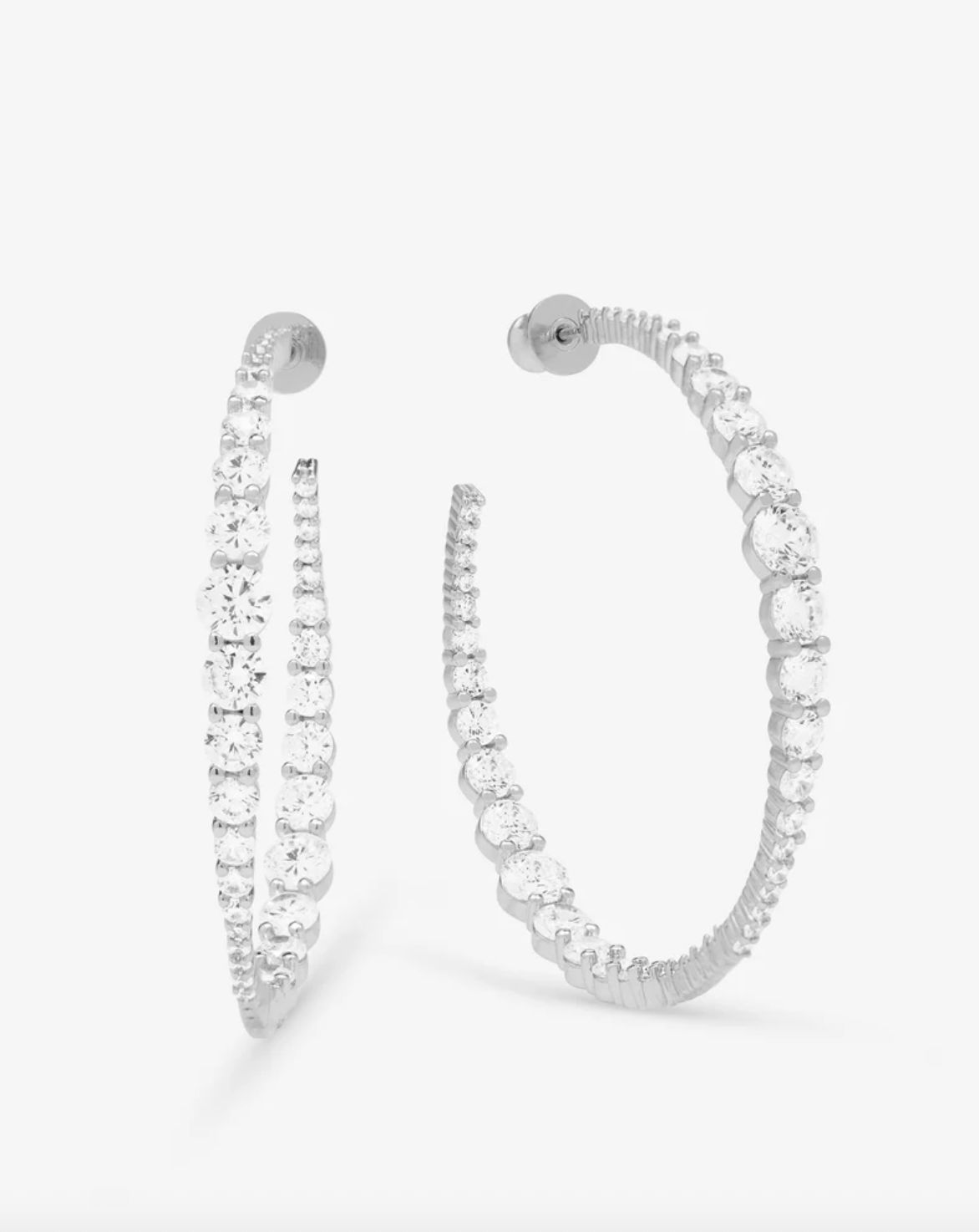 Melinda Maria Oh She Fancy Silver 2&quot; Graduated Hoops