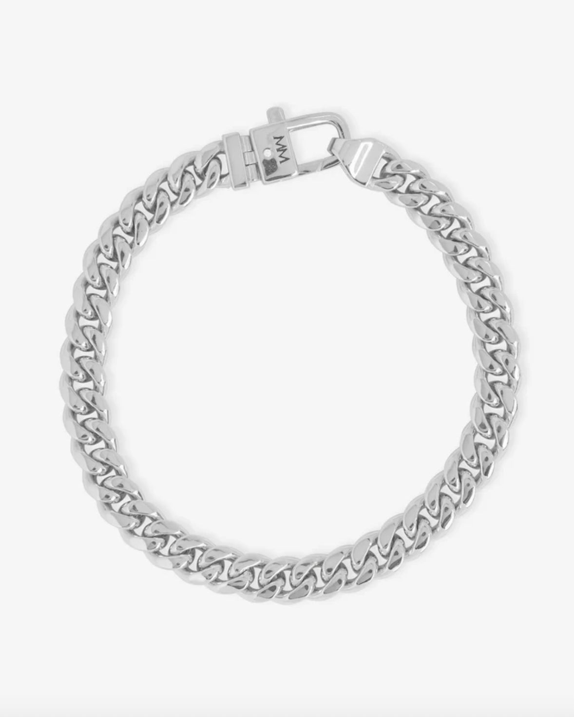 Melinda Maria Pave Julian Cuban Chain Bracelet, Color: Silver, Size: 6.5