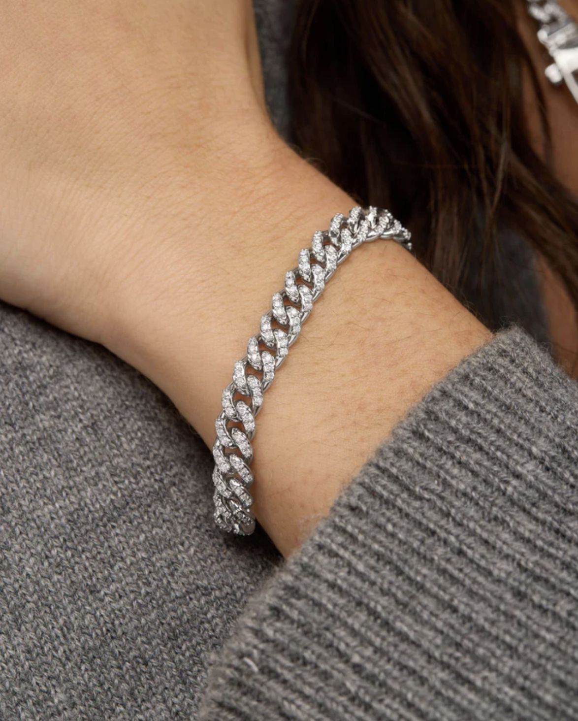 Melinda Maria Pave Julian Cuban Chain Bracelet