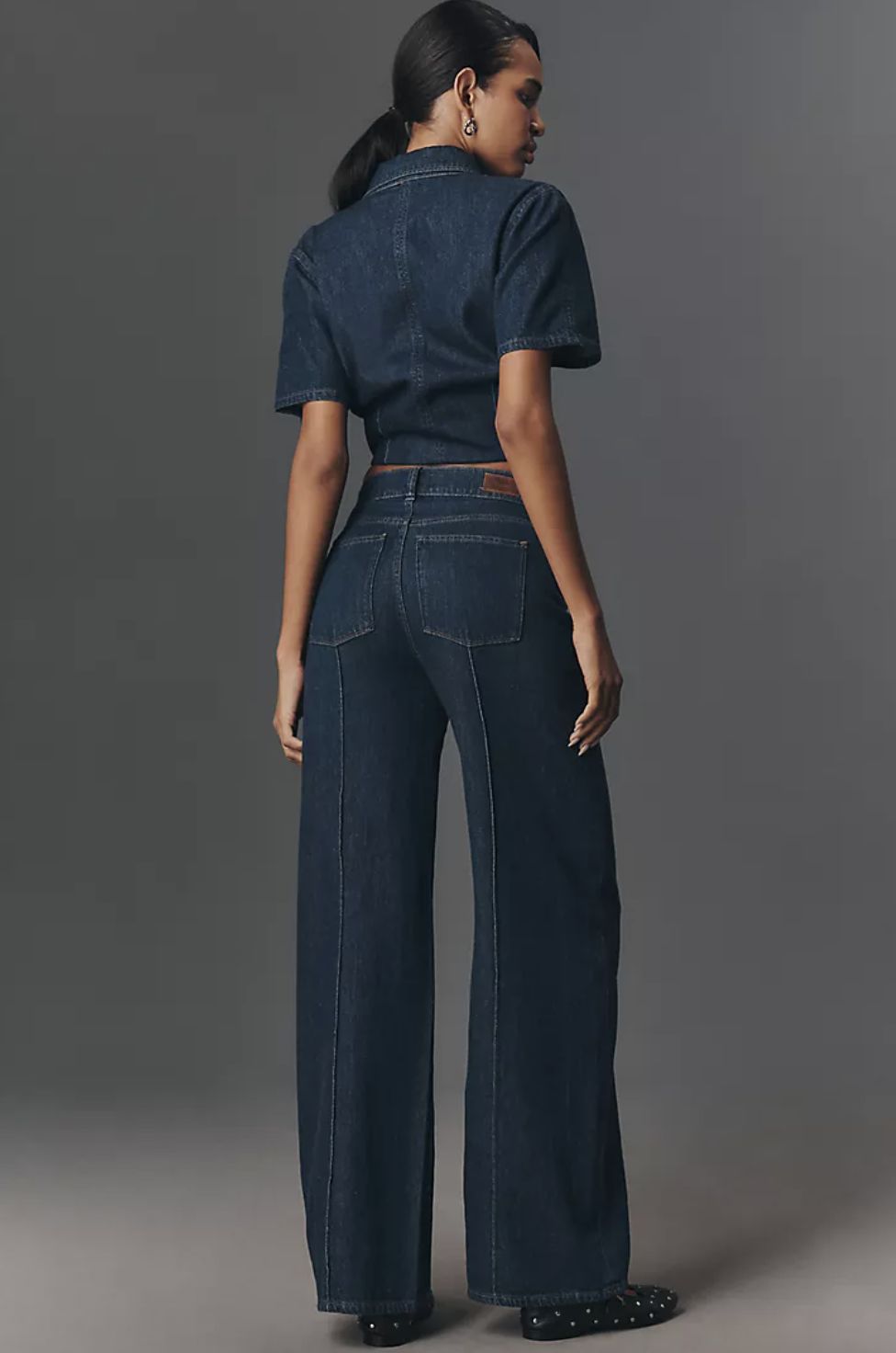 DL1961 Hepburn Wide Leg Pintuck Jean in Inkwell