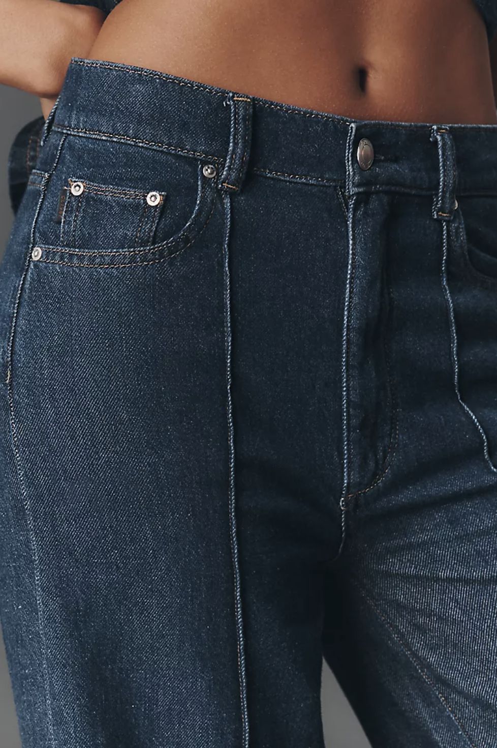 DL1961 Hepburn Wide Leg Pintuck Jean in Inkwell