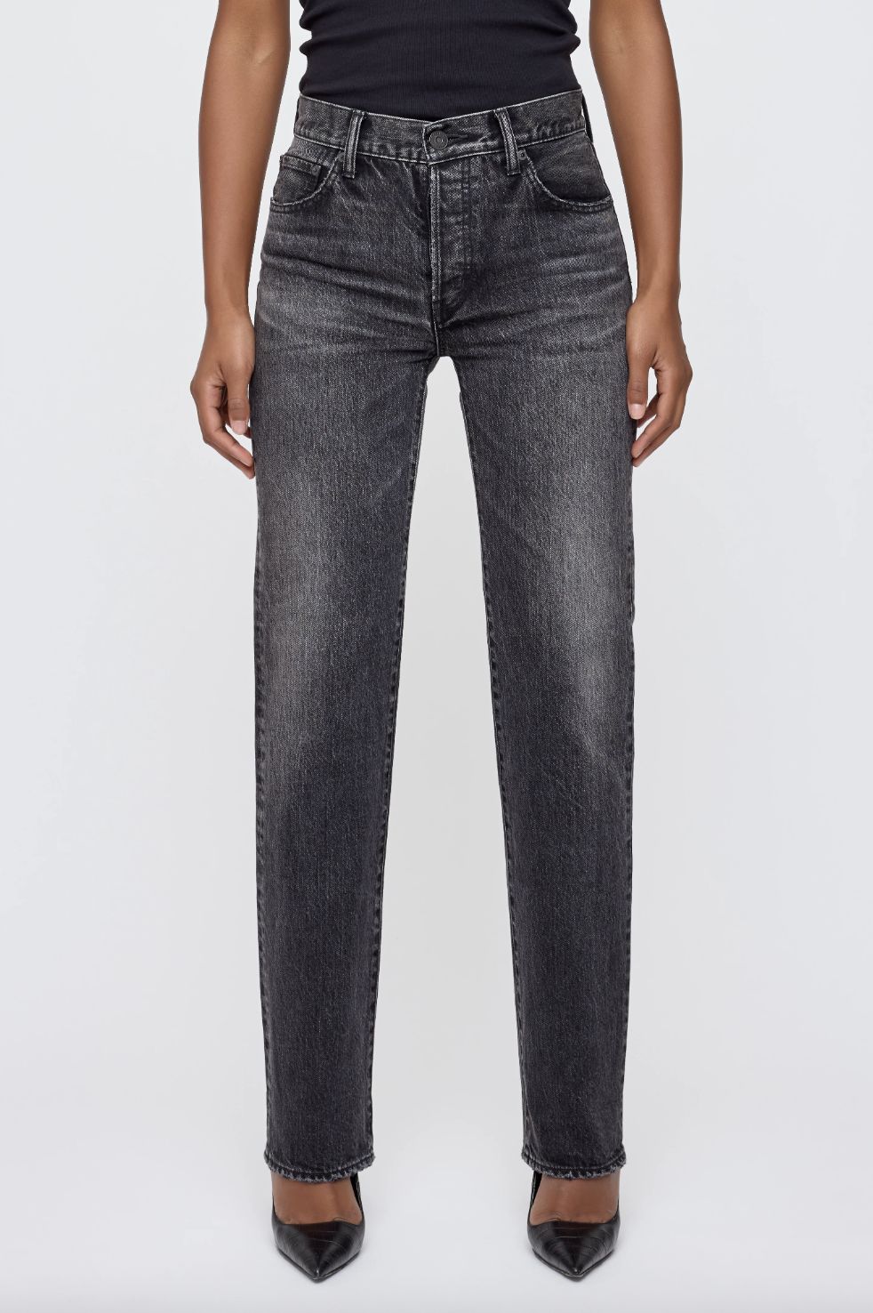 Moussy Melbourne Straight Jeans in Black