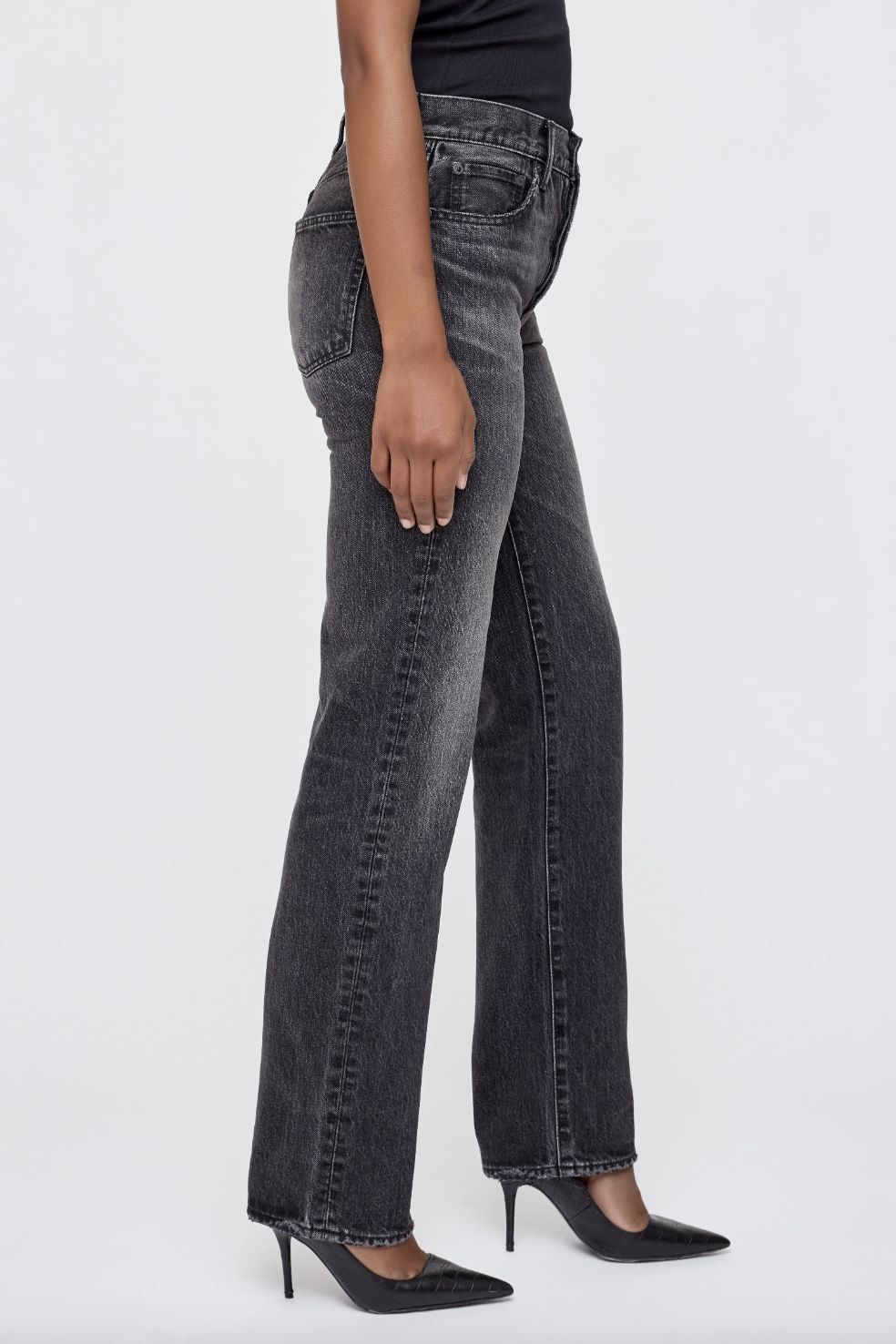 Moussy Melbourne Straight Jeans in Black