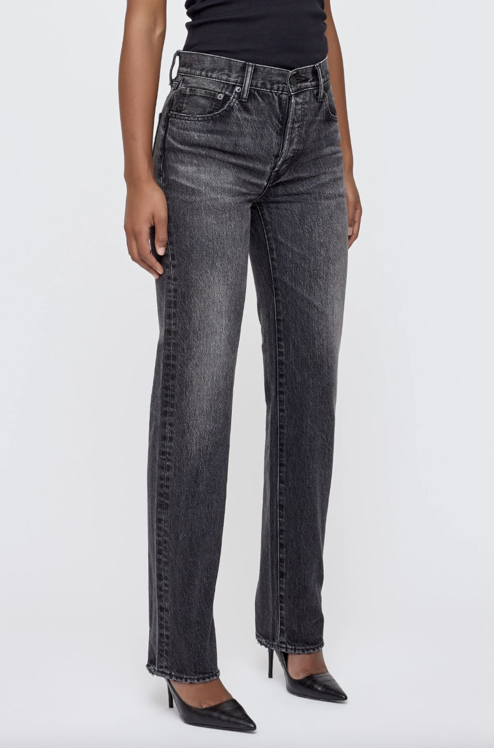 Moussy Melbourne Straight Jeans in Black