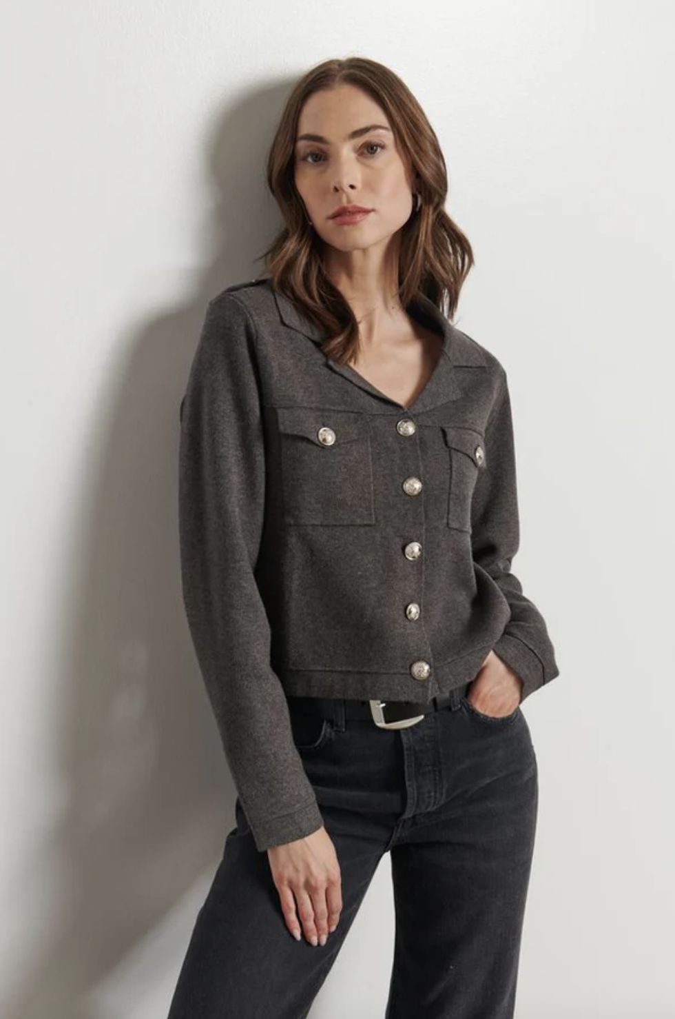 LINE Birdie Cardigan in Military Shadow