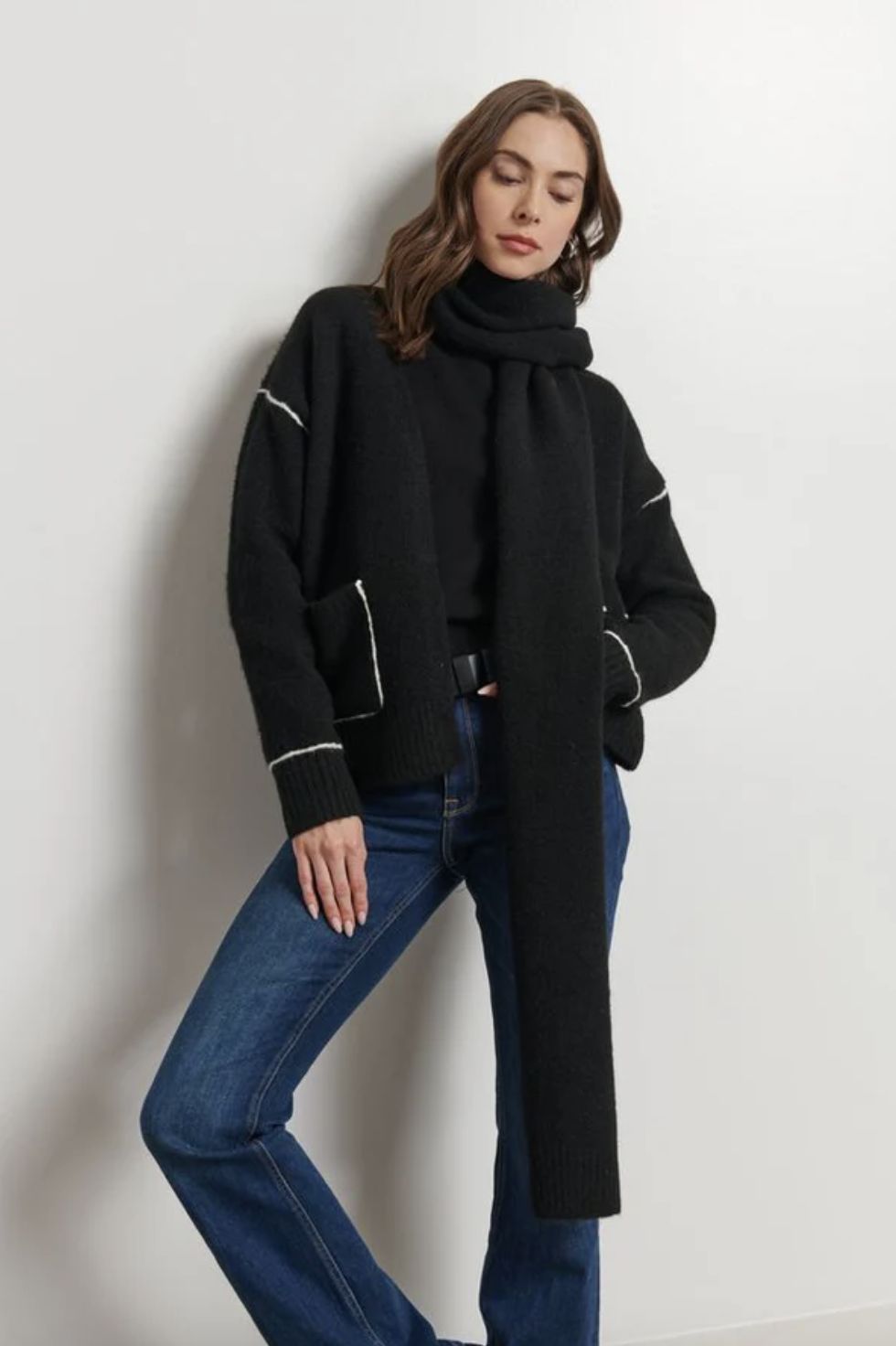 LINE Paris Sweater with Scarf Detail