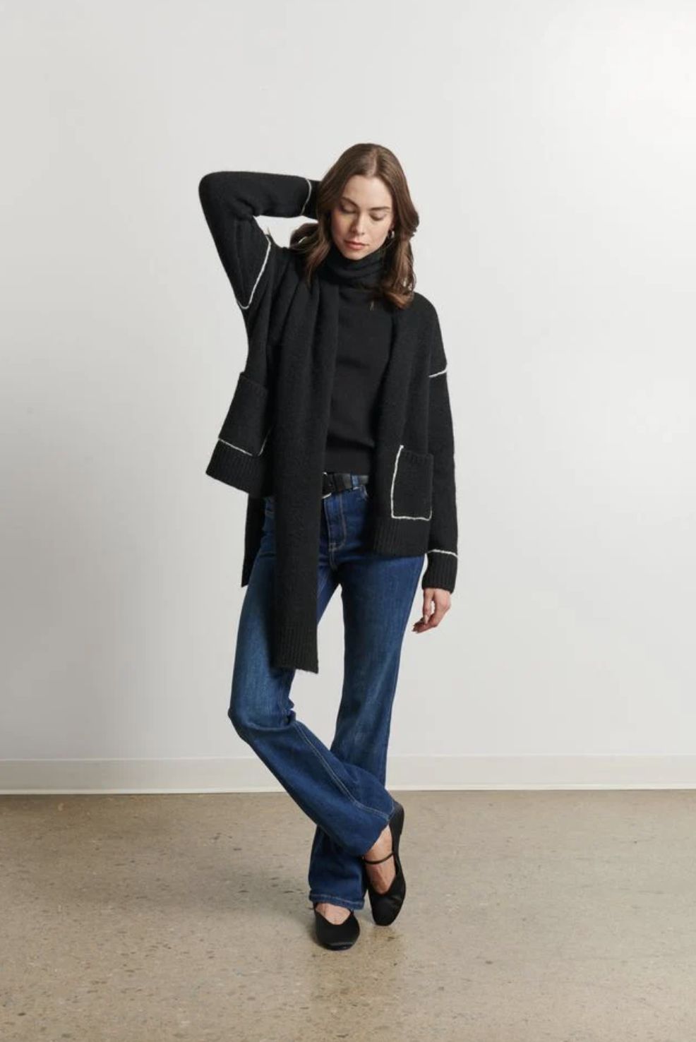 LINE Paris Sweater with Scarf Detail