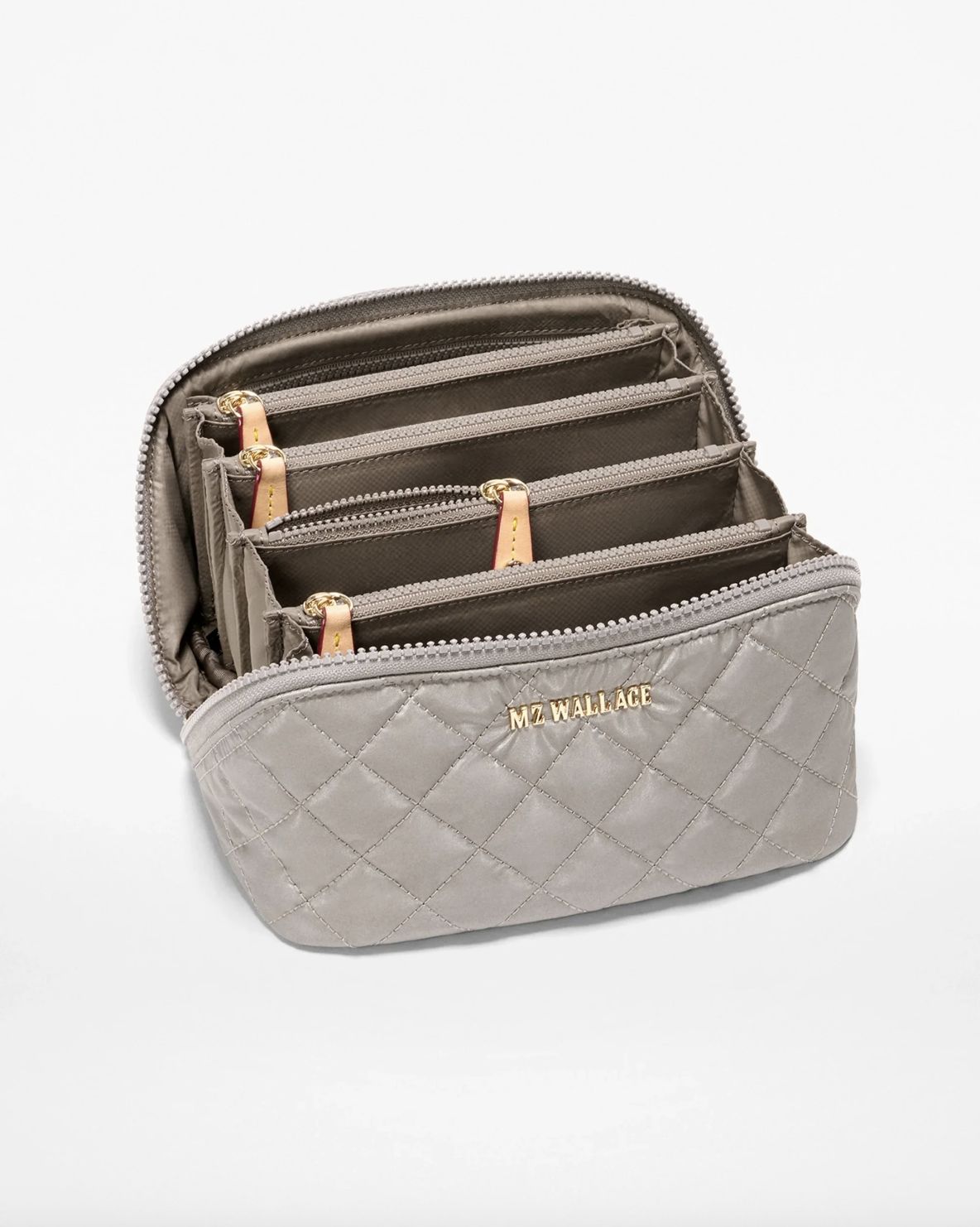 MZ Wallace Metro Accordion Cosmetic Bag in Sable Pearl Metallic