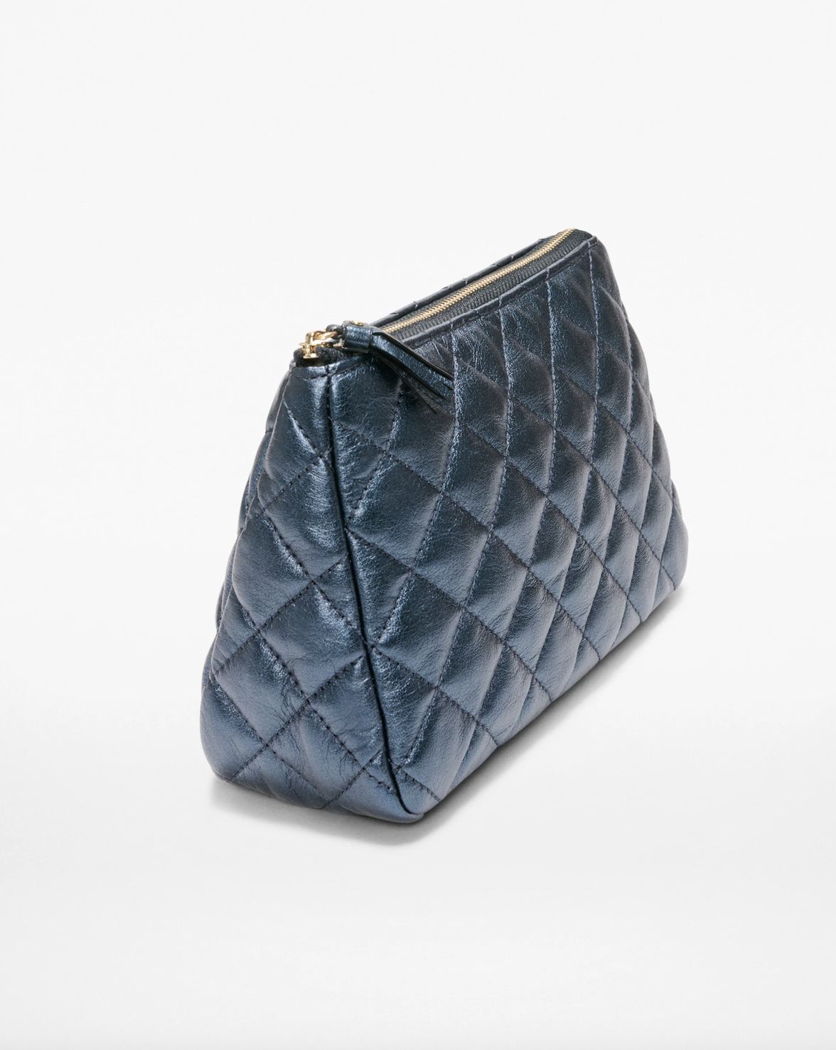 MZ Wallace Medium Luna Cosmetic in Midnight Metallic Leather