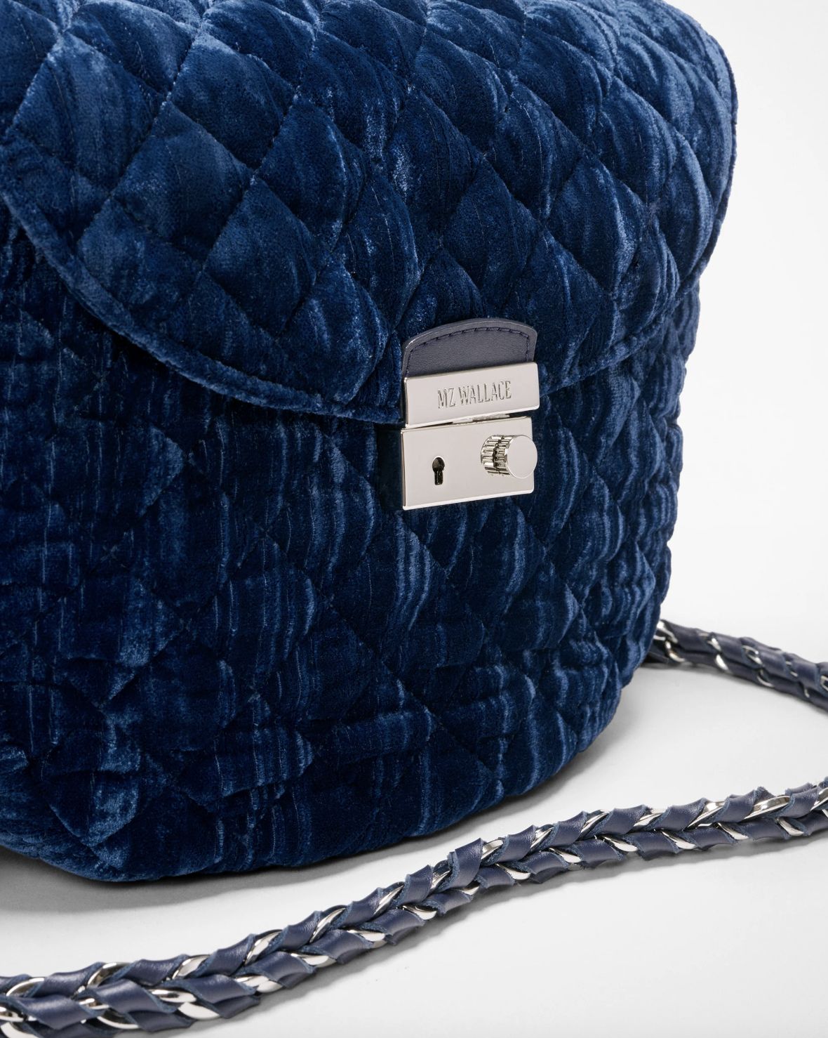 MZ Wallace Crosby Lock Saddle Bag in Midnight Velvet