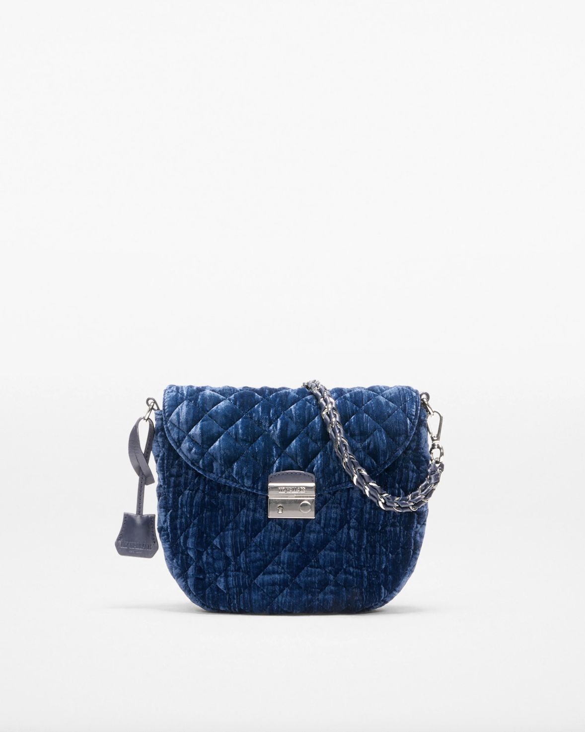 MZ Wallace Crosby Lock Saddle Bag in Midnight Velvet