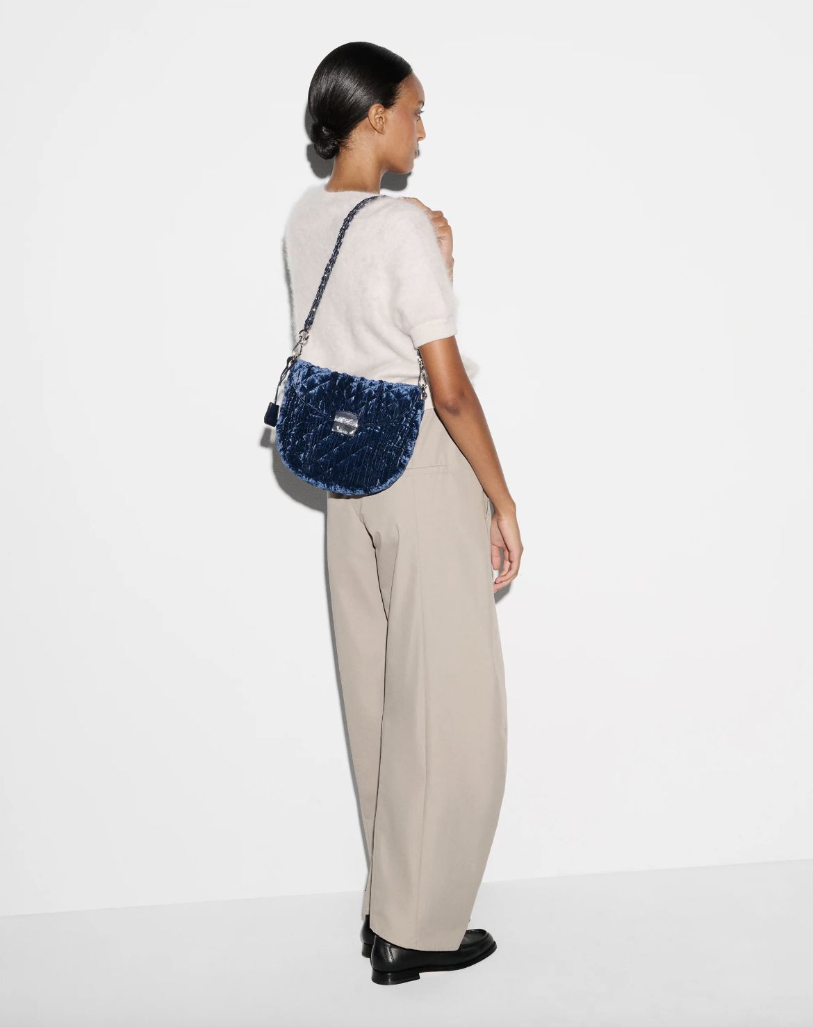 MZ Wallace Crosby Lock Saddle Bag in Midnight Velvet