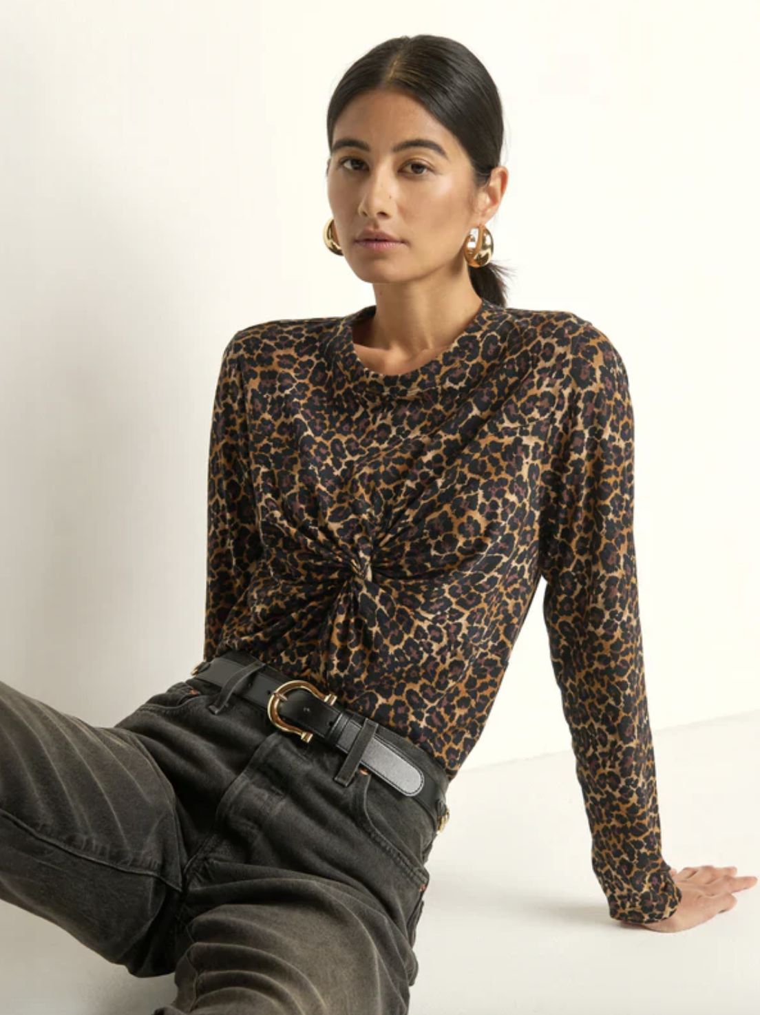 Nation Marion Leopard Twist Tee