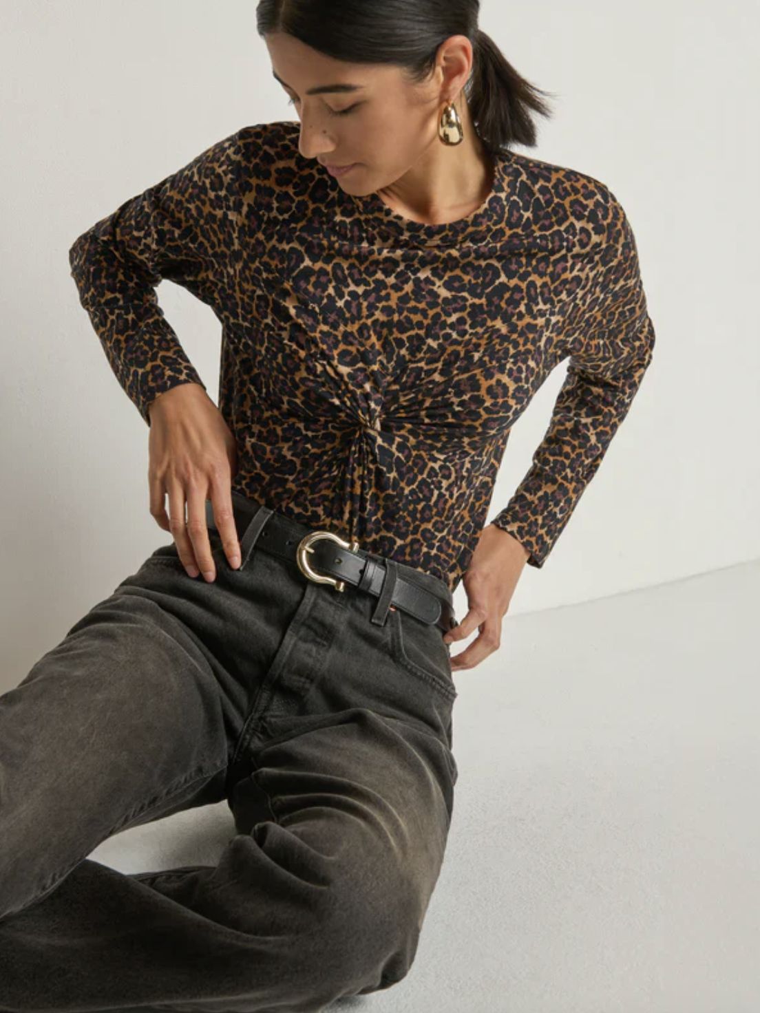 Nation Marion Leopard Twist Tee
