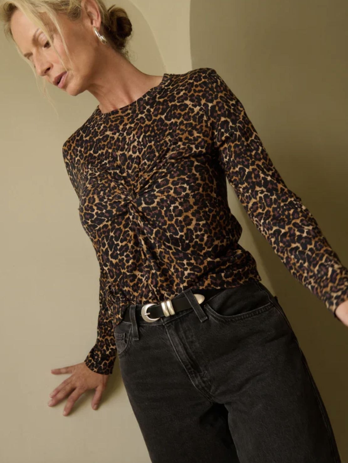 Nation Marion Leopard Twist Tee