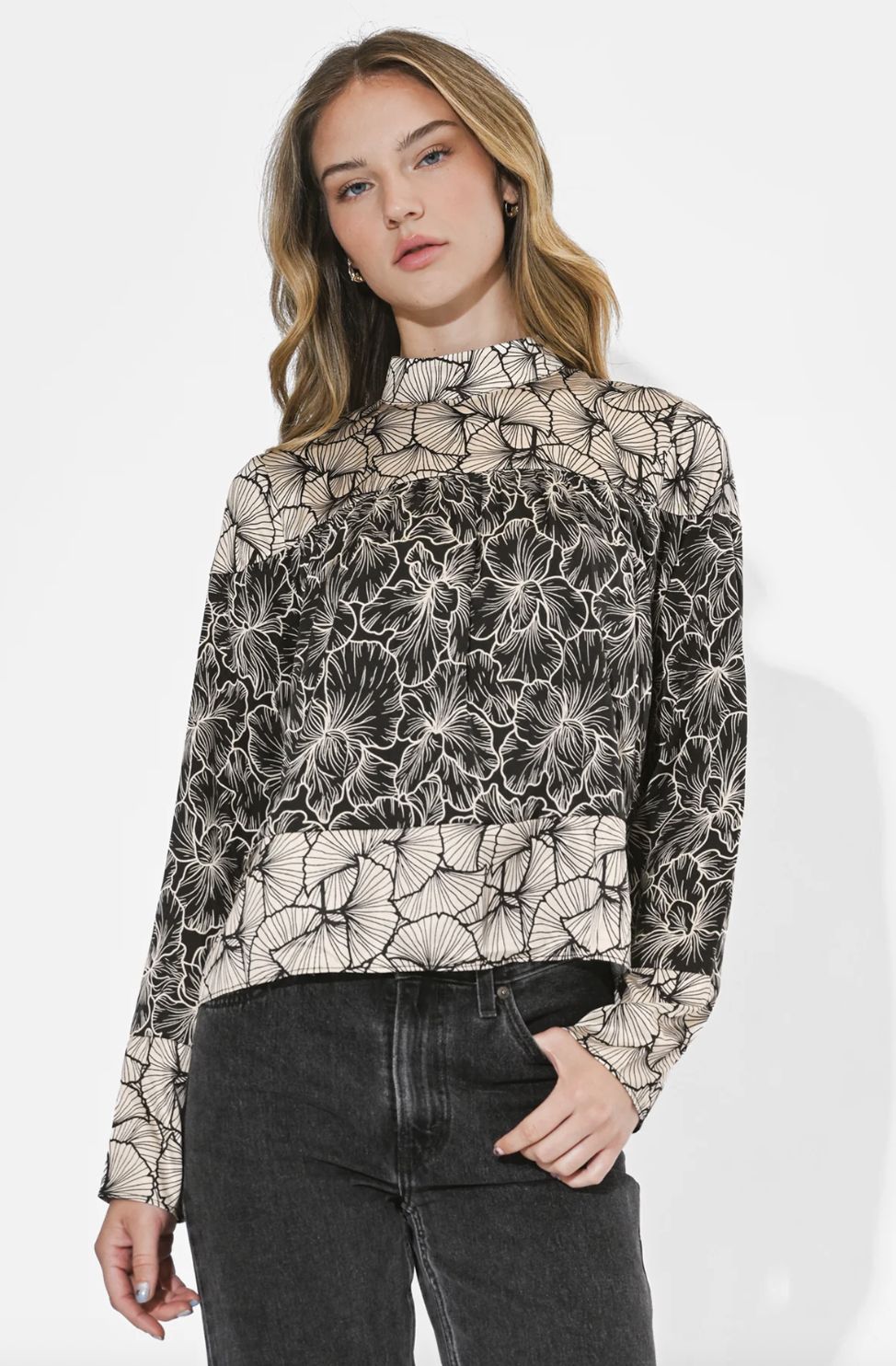 Adelyn Rae Meghan Twin Print Turtle Neck