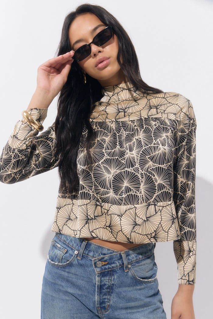 Adelyn Rae Meghan Twin Print Turtle Neck