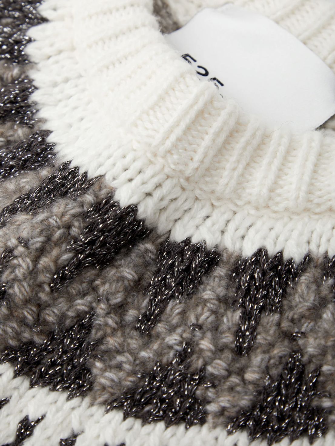 525 America Alora Puff Sleeve Fair Isle Sweater