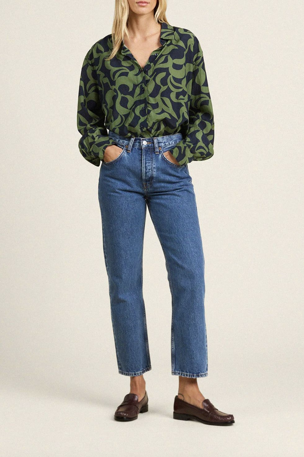 Trovata Emilia Oversized Shirt in Muted Canopy